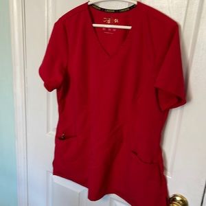 Red Large Scrub top